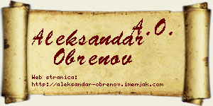 Aleksandar Obrenov vizit kartica